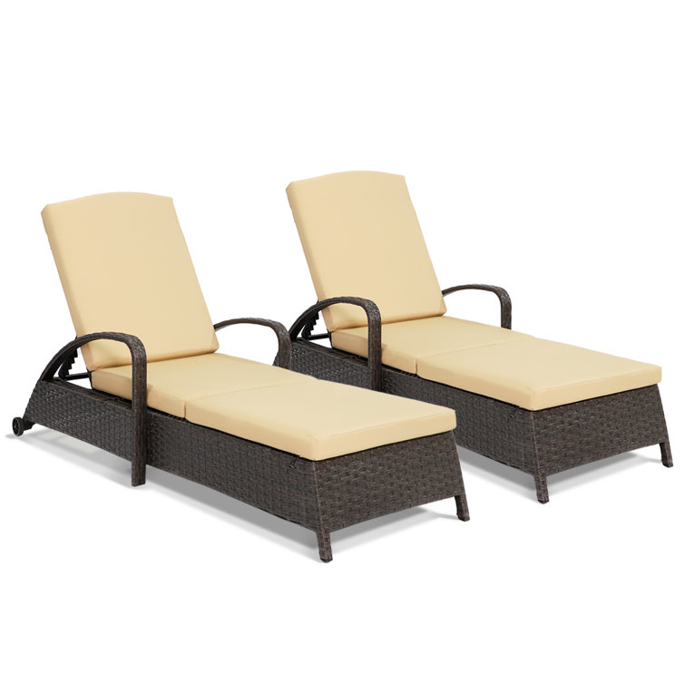 Latitude Run® Ondre Outdoor Wicker Chaise Lounge Wayfair